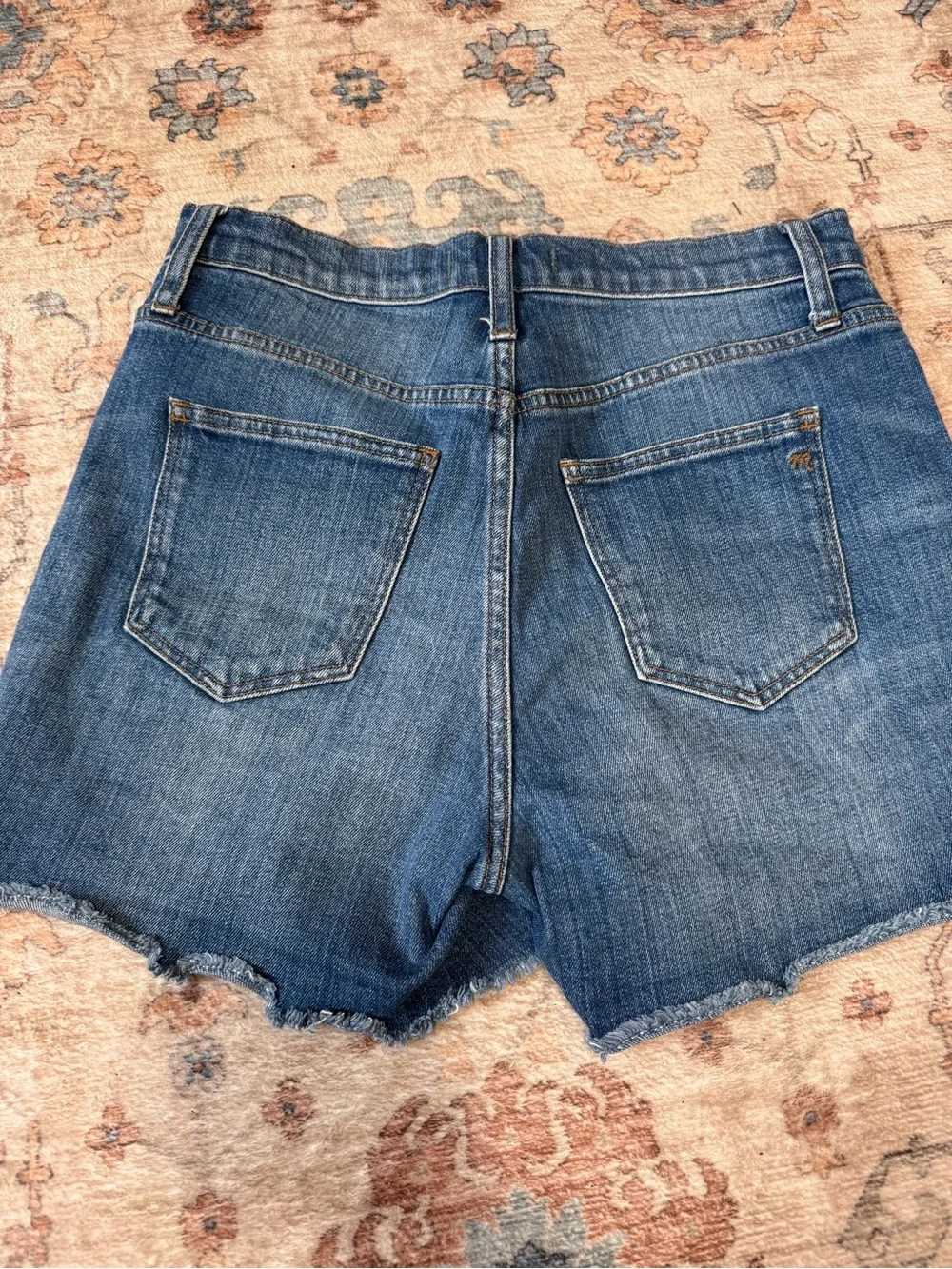 Madewell High Rise Denim Shorts Size 27 Raw Hem Blue Jean Cutoffs